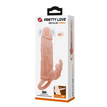 Pretty Love Brave Man – návlek na penis s vibráciami