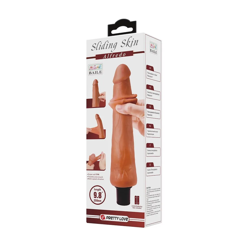 Realistický vibrátor Sliding Skin Alfredo
