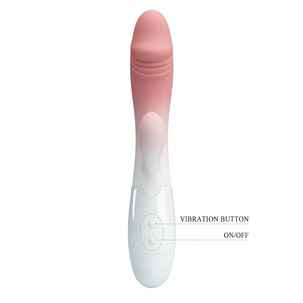 Vibrátor Pretty Love Snappy – králiček, bielo-ružový – Obrázok 6