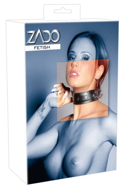 ZADO – kožený obojok s nitmi (pravá koža)