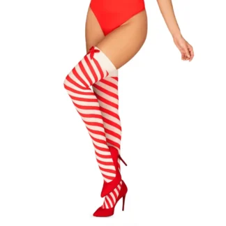 Obsessive Kissmas - červené pančuchy S/M