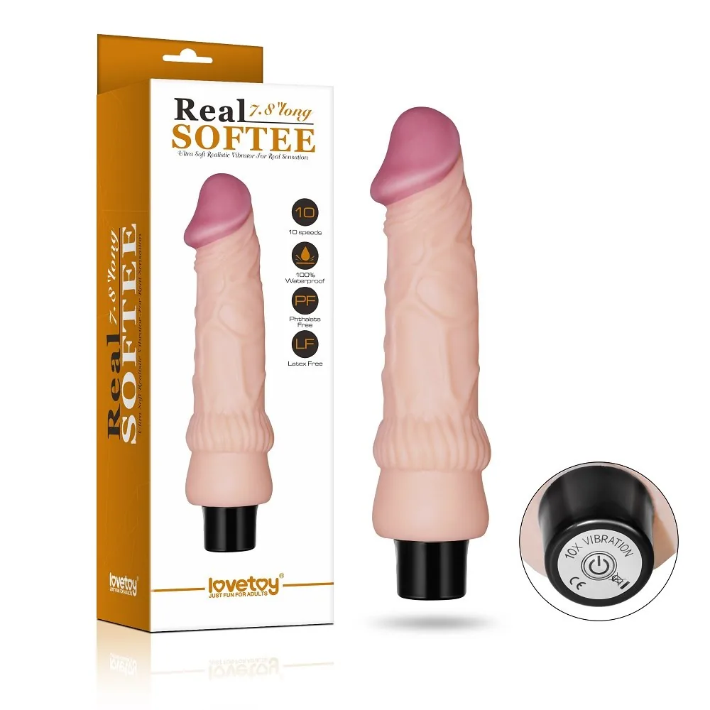 Vibračné dildo Real Softee (20 cm)