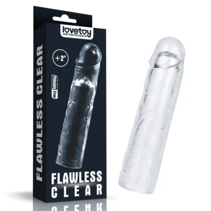 Flawless Clear – priehľadný návlek na penis (+2'')