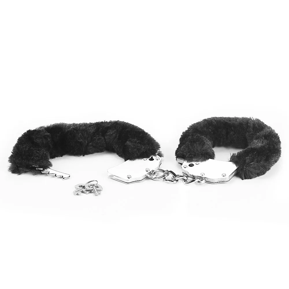 Putá Fluffy Hand Cuffs – čierne – Obrázok 2