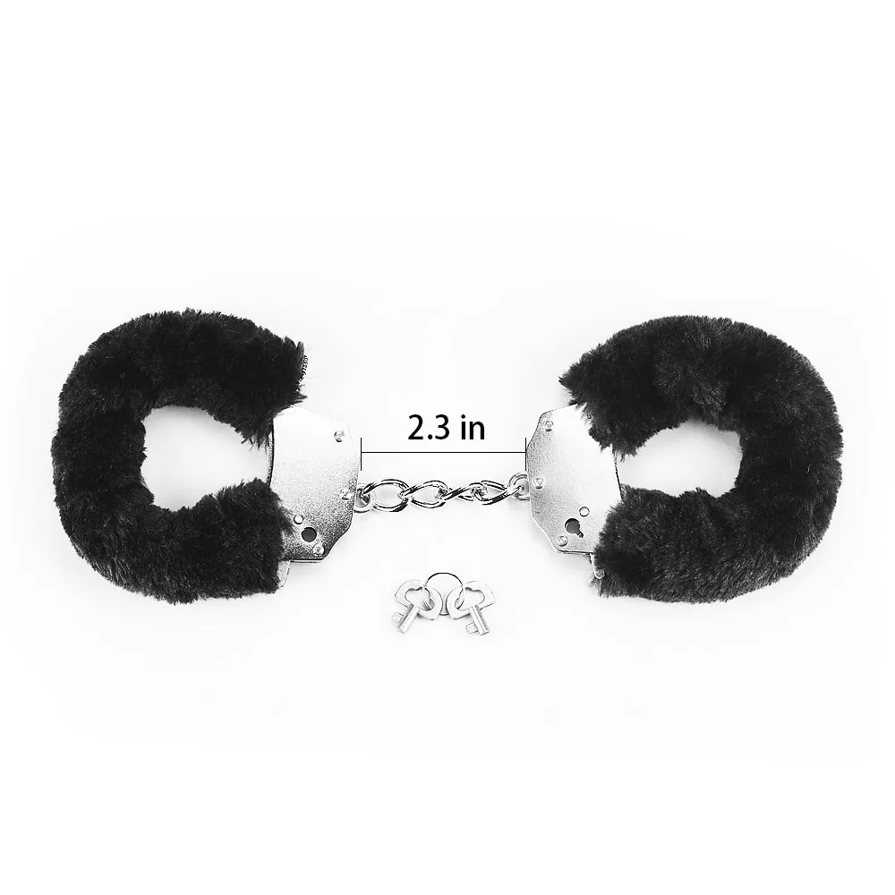 Putá Fluffy Hand Cuffs – čierne – Obrázok 6