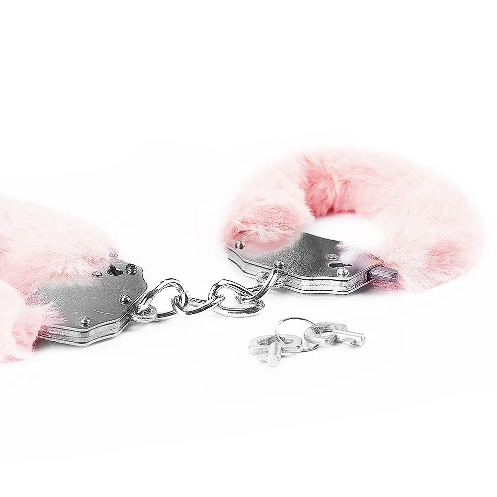 Putá Fluffy Hand Cuffs – ružové – Obrázok 2