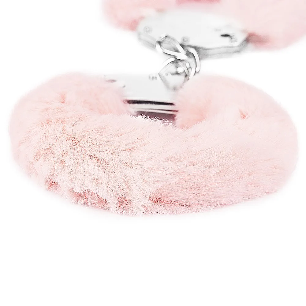 Putá Fluffy Hand Cuffs – ružové – Obrázok 4