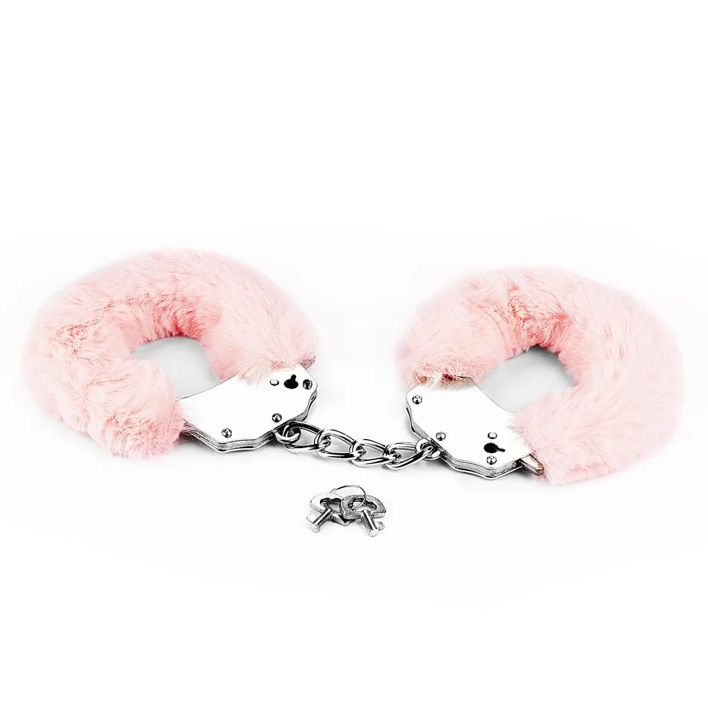 Putá Fluffy Hand Cuffs – ružové – Obrázok 6