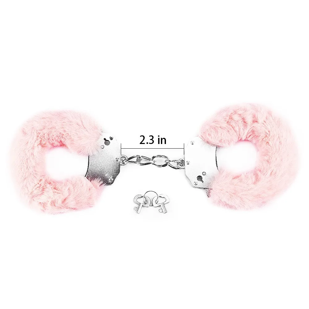 Putá Fluffy Hand Cuffs – ružové – Obrázok 7