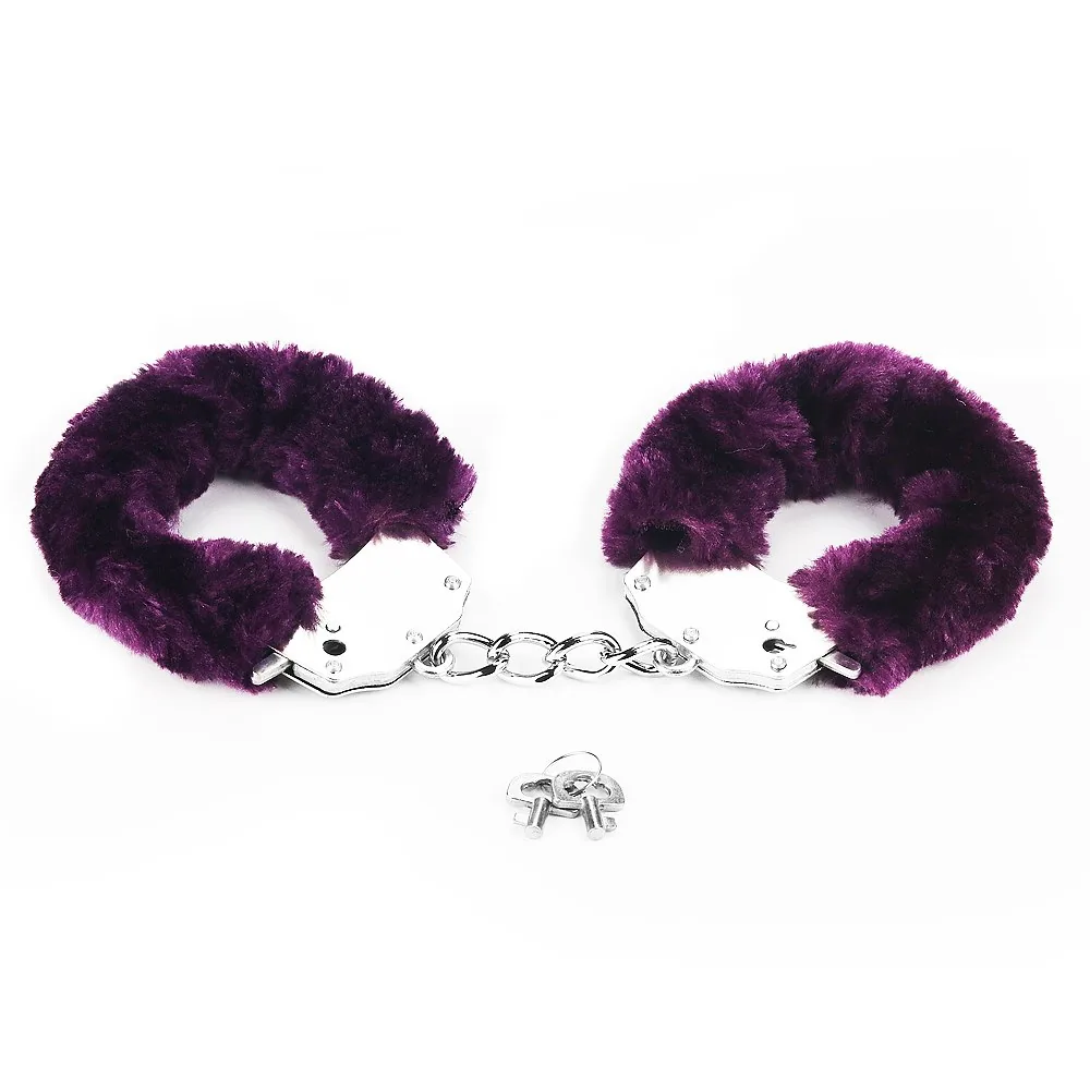 Putá Fluffy Hand Cuffs – fialové – Obrázok 5