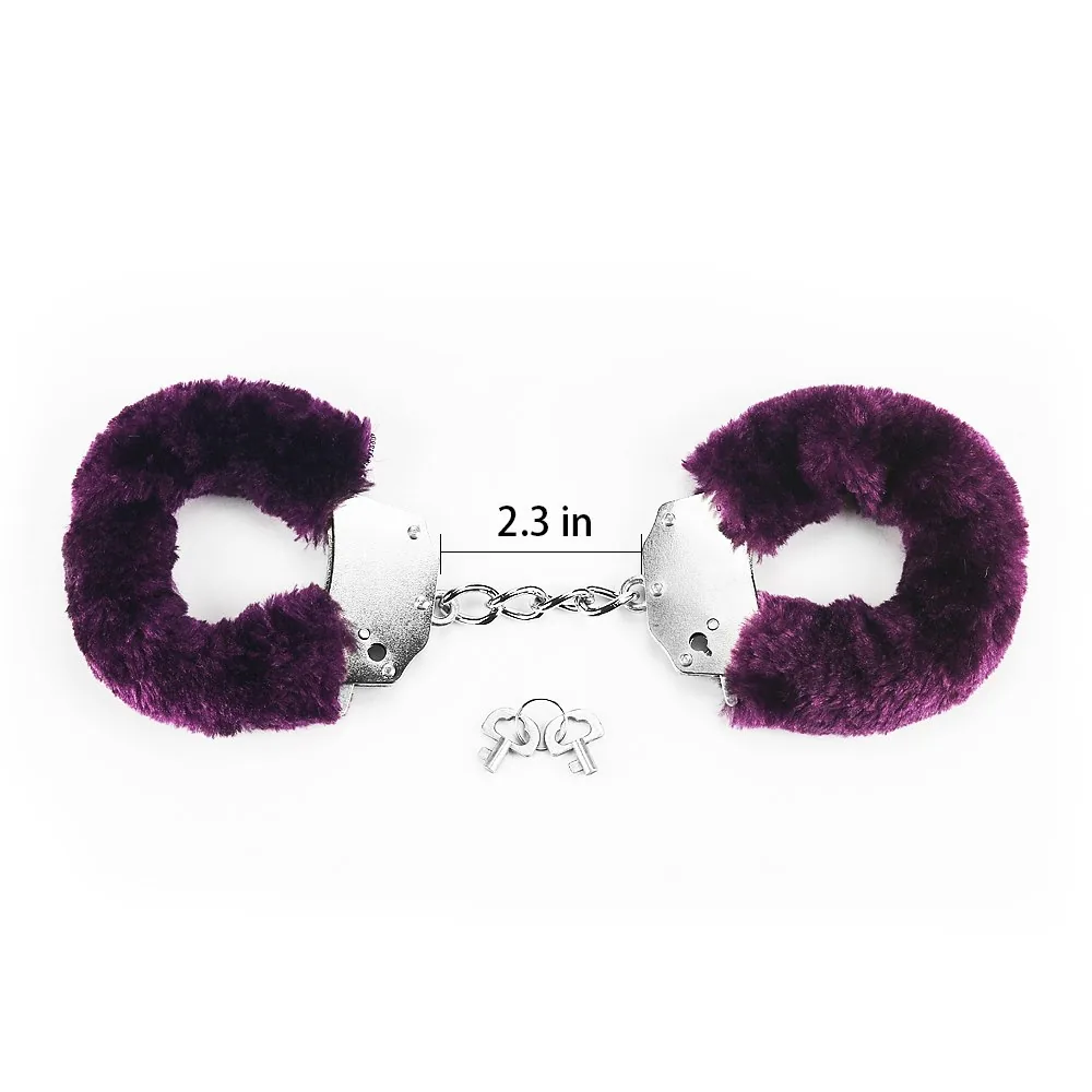 Putá Fluffy Hand Cuffs – fialové – Obrázok 6