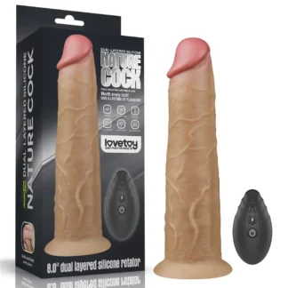 Vibrátor Lovetoy Dual Layered Platinum Silicone Rotator 8"
