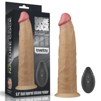 Vibrátor Lovetoy Dual Layered Platinum Silicone Rotator 9"