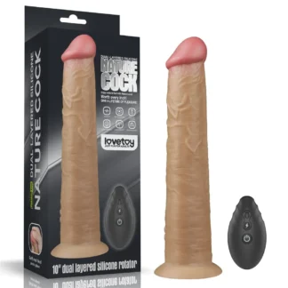 Vibrátor Lovetoy Dual Layered Platinum Silicone Rotator 10"