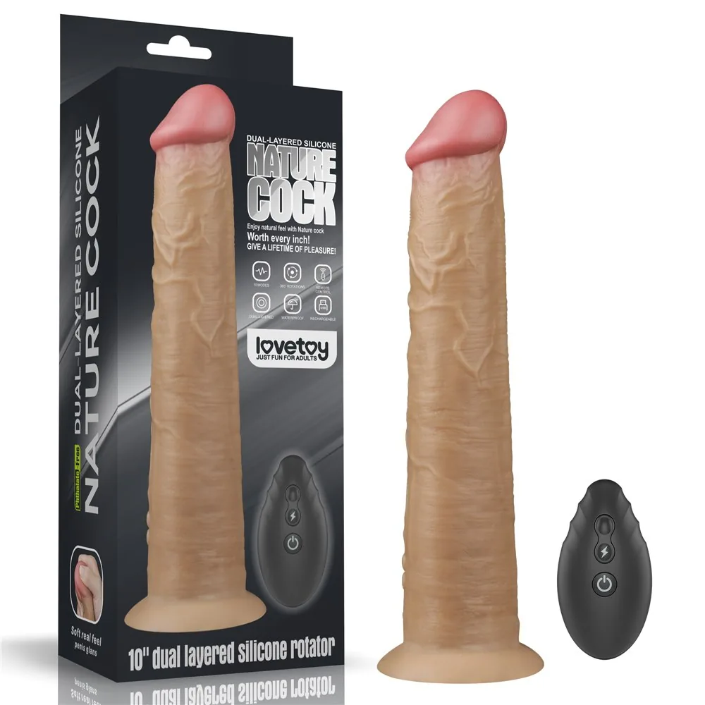 Vibrátor Lovetoy Dual Layered Platinum Silicone Rotator 10"