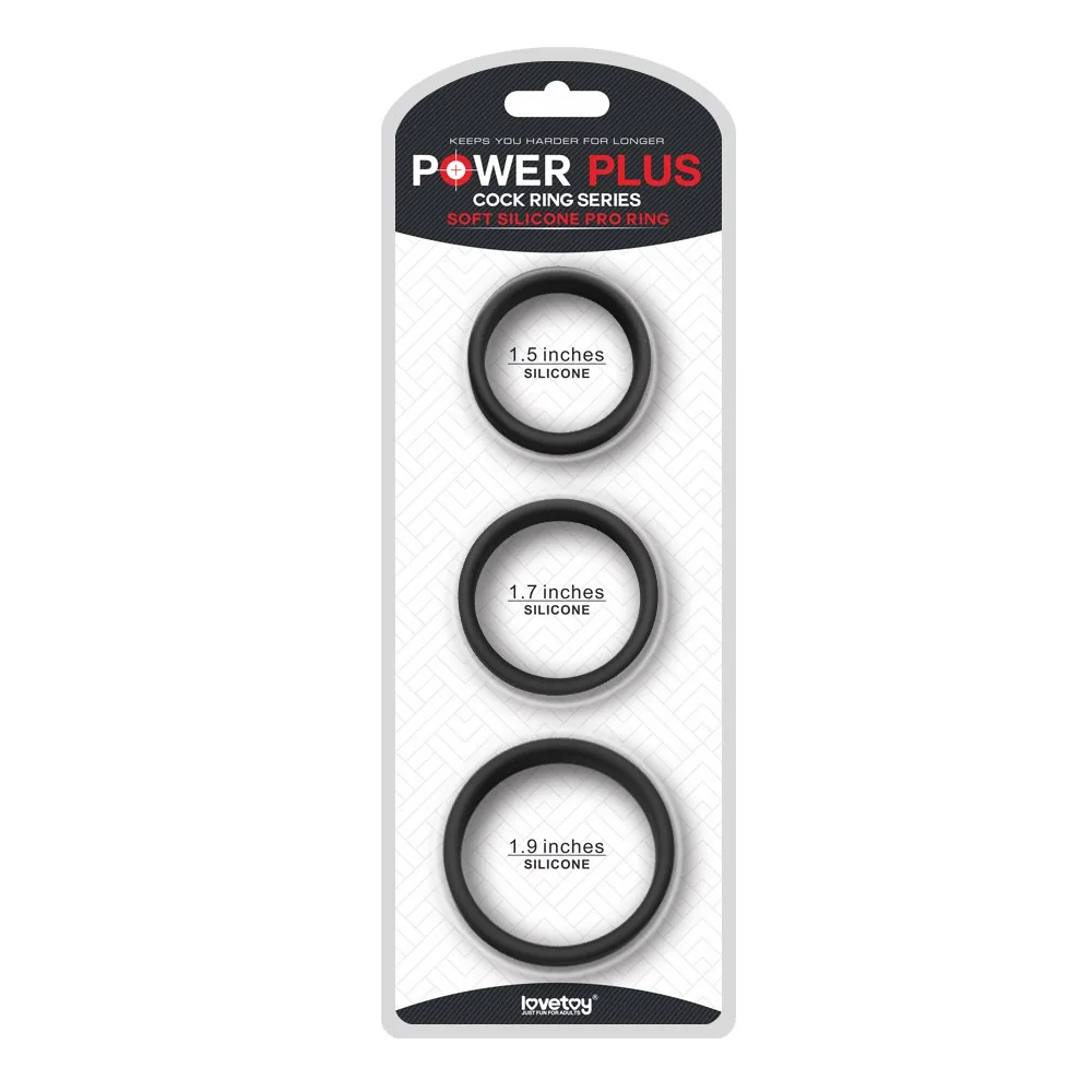 Sada silikónových erekčných krúžkov Power Plus Soft Silicone Pro
