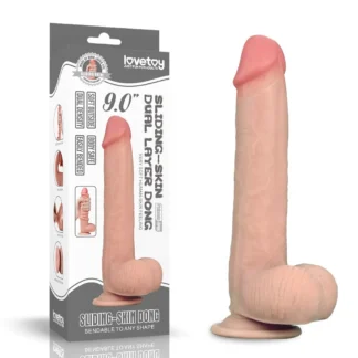 Dildo Sliding Skin dvojvrstvové 9"
