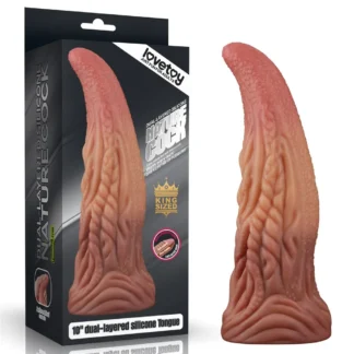 Dvojvrstvové silikónové dildo Platinum – jazyk 10"