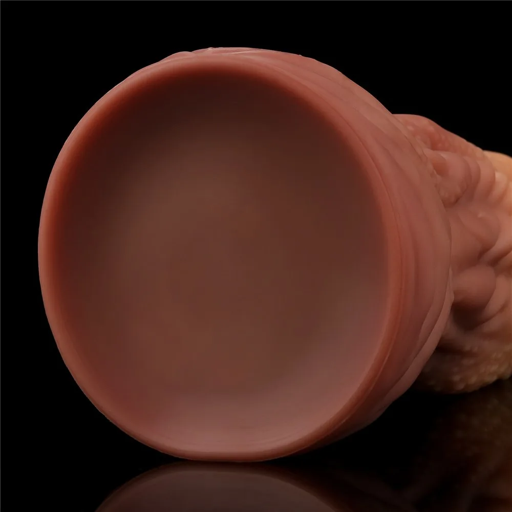 Dvojvrstvové silikónové dildo Platinum – jazyk 10" – Obrázok 5
