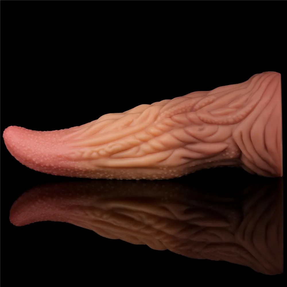 Dvojvrstvové silikónové dildo Platinum – jazyk 10" – Obrázok 7