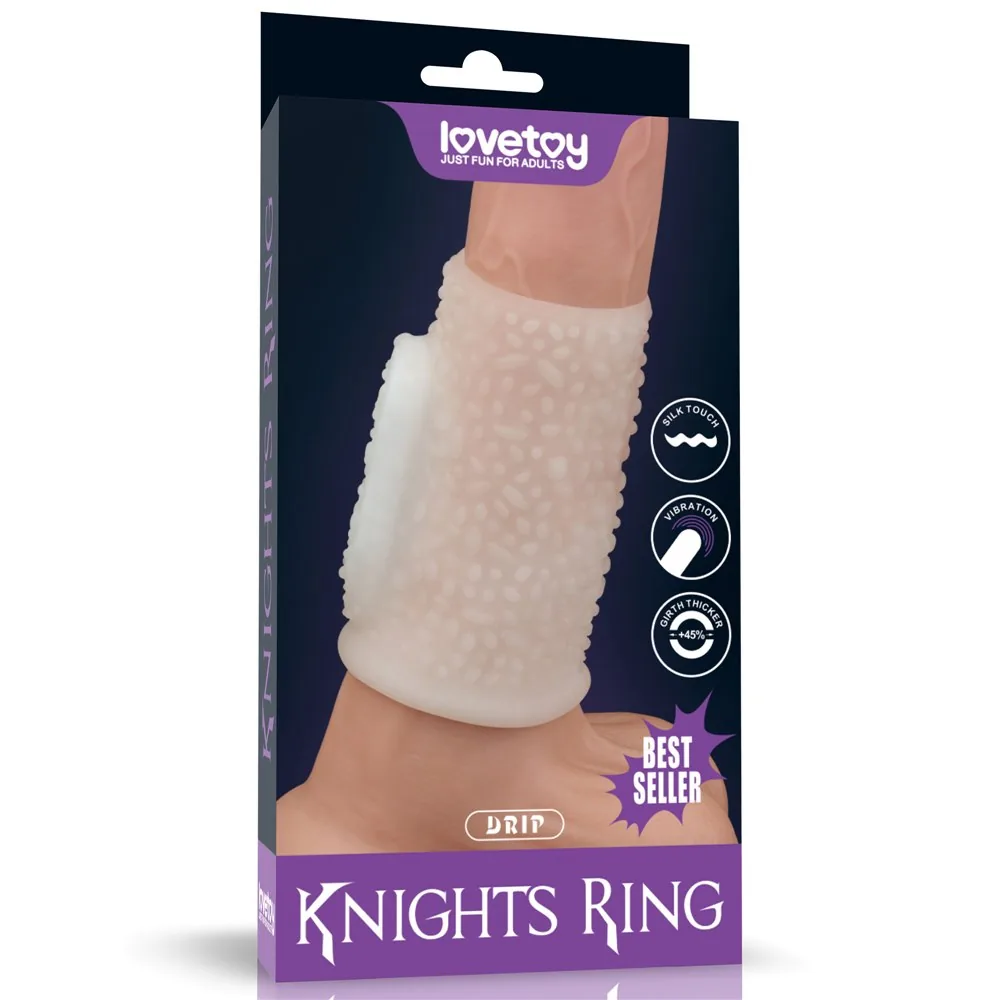 Vibračný návlek Knights Ring Drip (biely)