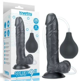 Striekajúce dildo Squirt Extreme 9" (čierne)