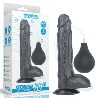 Striekajúce dildo Squirt Extreme 10" (čierne)