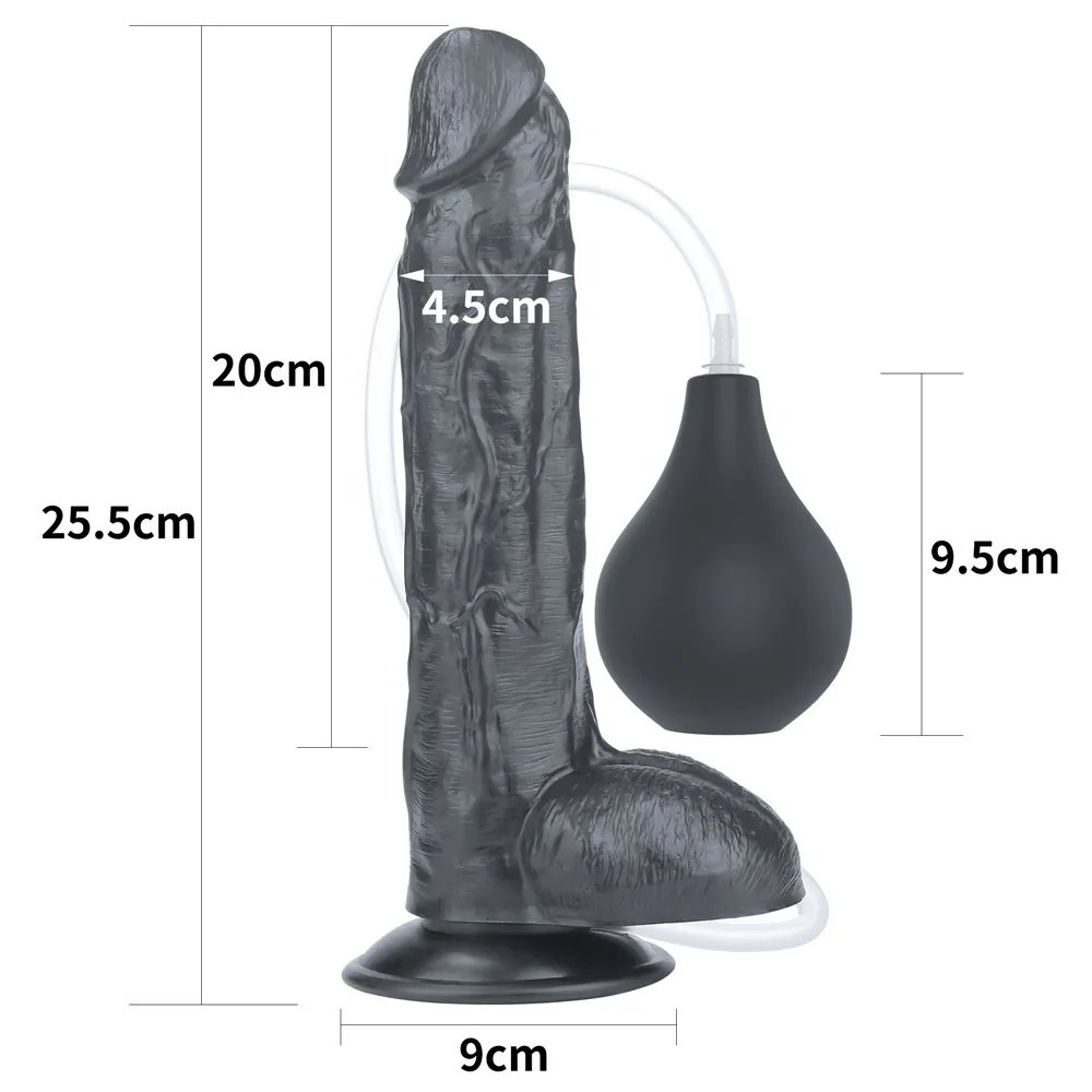 Striekajúce dildo Squirt Extreme 10" (čierne) – Obrázok 6