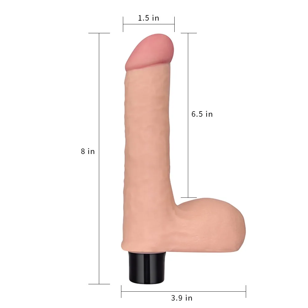 Vibračné dildo 8'' Real Softee – Obrázok 8