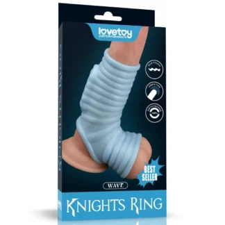 Vibračný krúžok Knights Ring Wave s návlekom na miešok