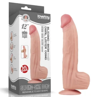 Dvojvrstvové dildo King Size Sliding Skin 12"