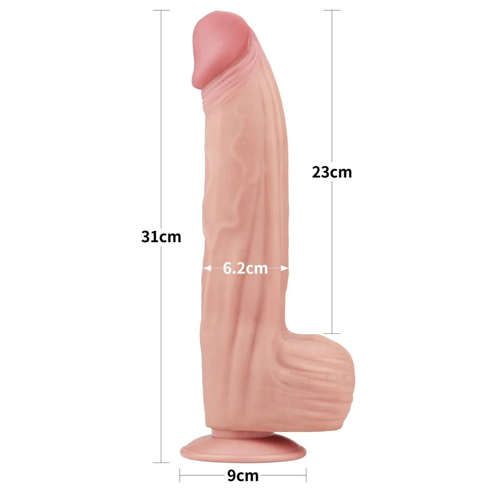 Dvojvrstvové dildo King Size Sliding Skin 12" – Obrázok 18
