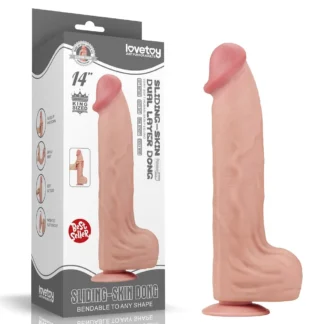Dvojvrstvové dildo King Size Sliding Skin 14"