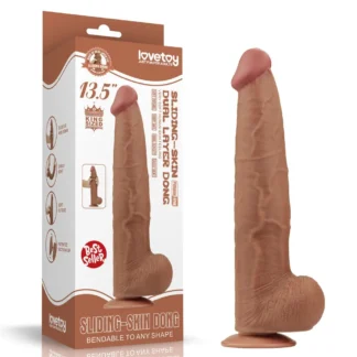 Dvojvrstvové dildo King Size Sliding Skin 13,5"