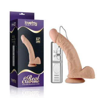 Zahnuté vibračné dildo Real Extreme 8,5"