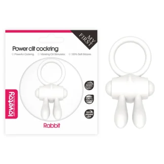 Power Clit – silikónový vibračný krúžok, biely
