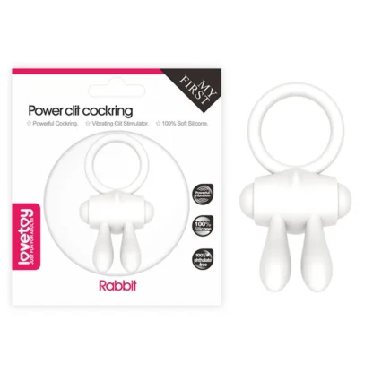 Power Clit – silikónový vibračný krúžok, biely