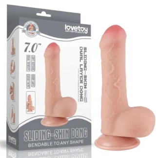 Dildo Sliding Skin 7'' – dvojvrstvové, telové