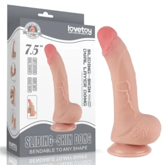 Dildo Sliding Skin 7,5'' – dvojvrstvové, telové