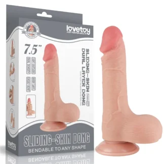 Dildo Sliding Skin 7,5'' – dvojvrstvové, telové