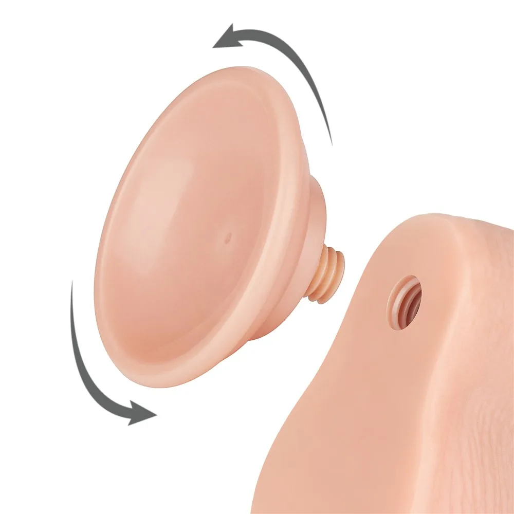 Dildo Sliding Skin 7,5'' – dvojvrstvové, telové – Obrázok 6