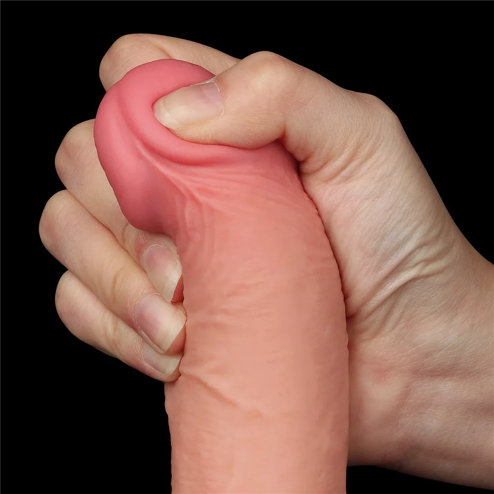 Dildo Sliding Skin 7,5'' – dvojvrstvové, telové – Obrázok 13