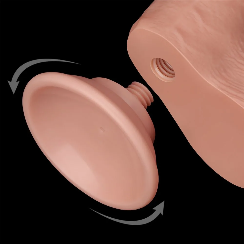 Dildo Sliding Skin 7,5'' – dvojvrstvové, telové – Obrázok 15
