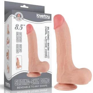 Dildo Sliding Skin 8,5'' – dvojvrstvové, telové