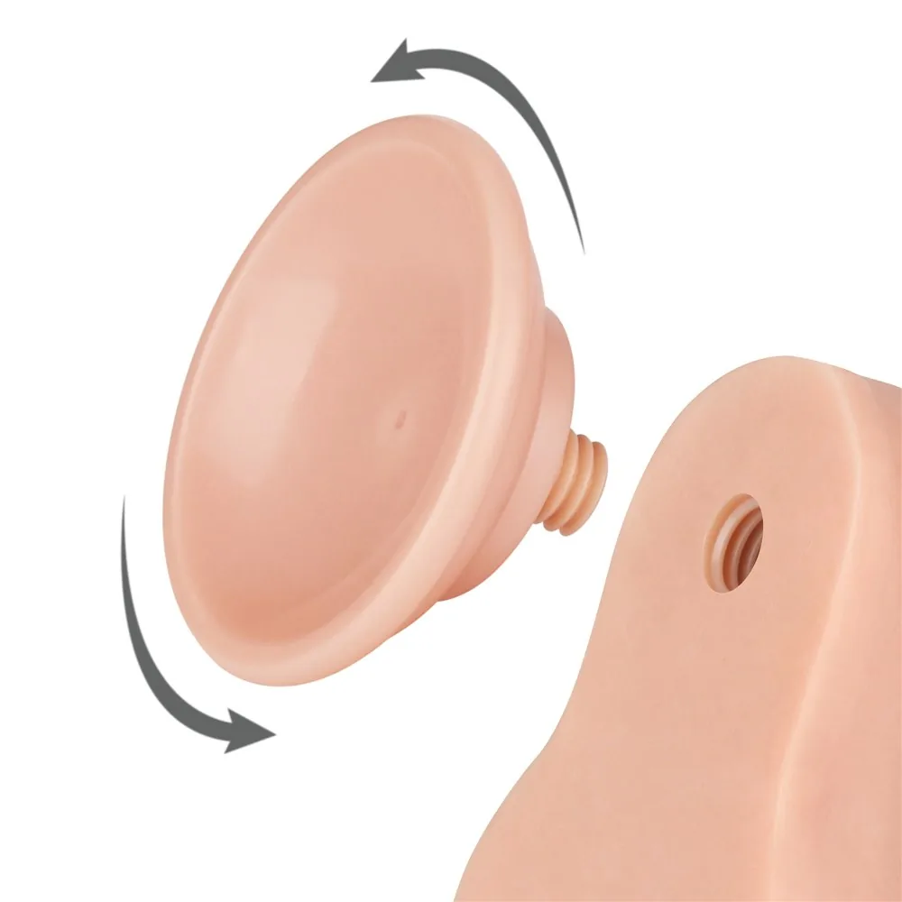 Dildo Sliding Skin 8,5'' – dvojvrstvové, telové – Obrázok 6