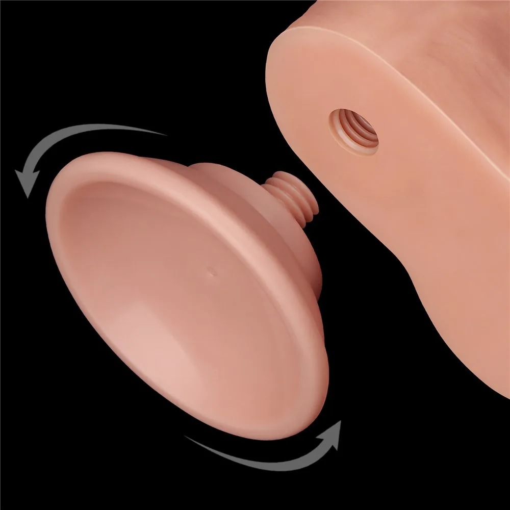 Dildo Sliding Skin 8,5'' – dvojvrstvové, telové – Obrázok 15