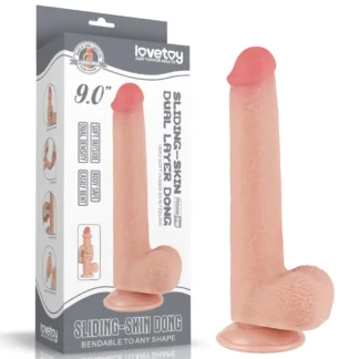 Dildo Sliding Skin 9'' – dvojvrstvové, telové