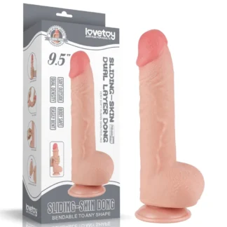 Dildo Sliding Skin 9,5'' – dvojvrstvové, telové