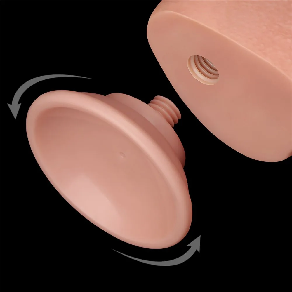 Dildo Sliding Skin 9,5'' – dvojvrstvové, telové – Obrázok 15