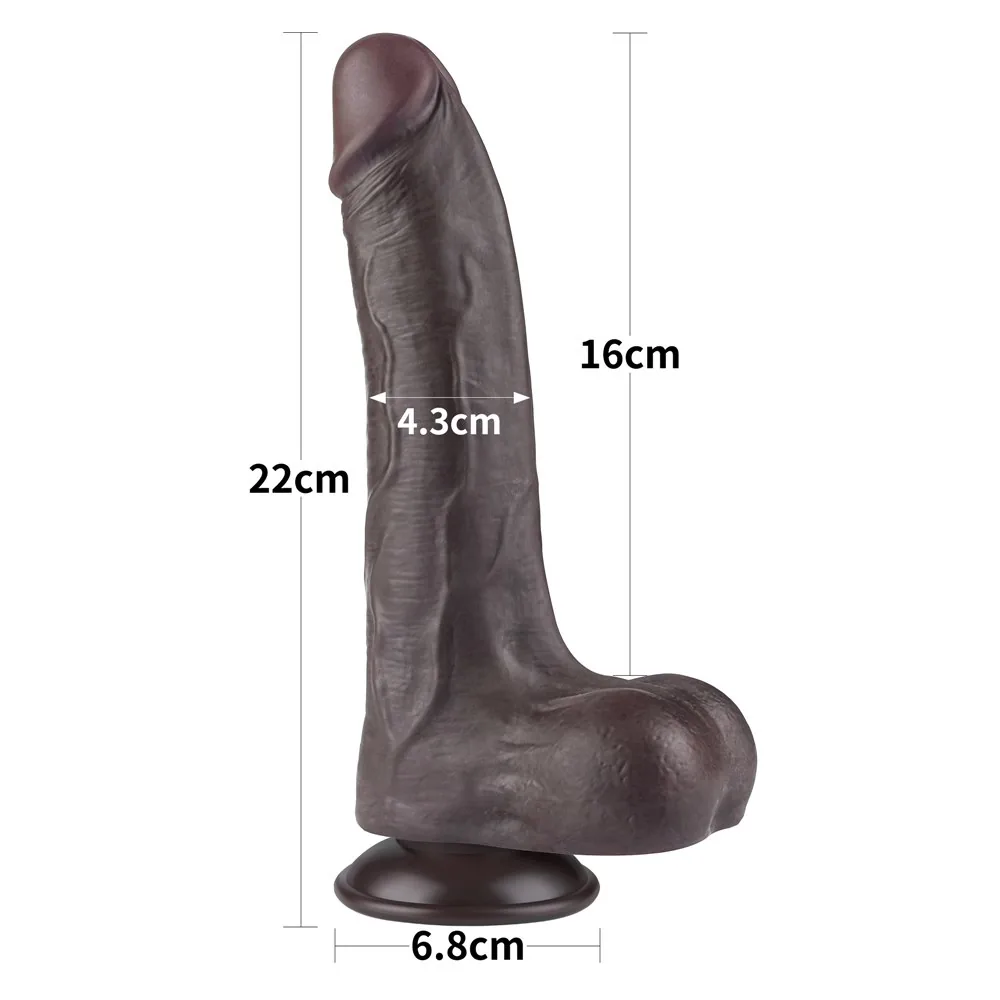 Dildo Sliding Skin 8,5'' – dvojvrstvové, čierne – Obrázok 7